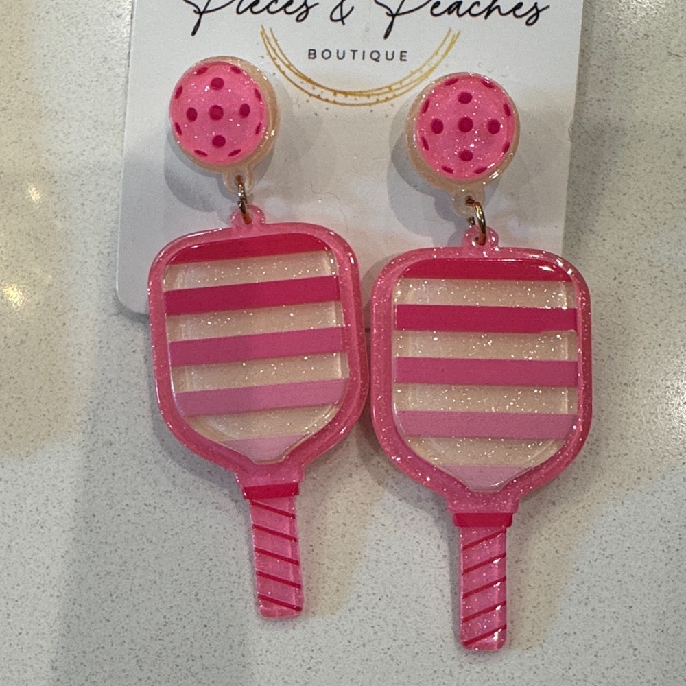 Pink Striped Earrings